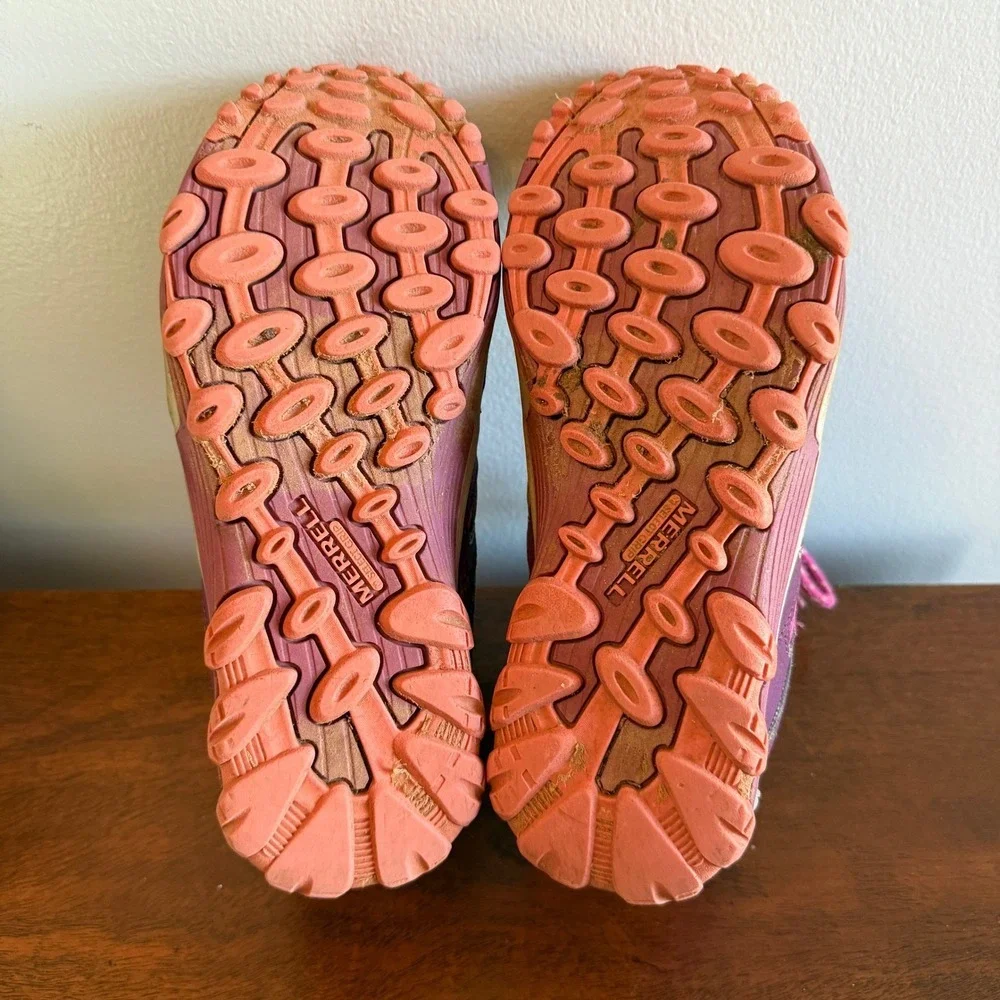 Merrell Chameleon 7 Access Waterproof Hiking Boots Kids Size 4.5 Berry/Pink